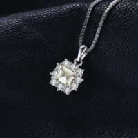 Square Quartz Silver Pendant - IDiamond