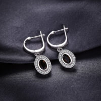Oval Quartz Silver Earrings - IDiamond