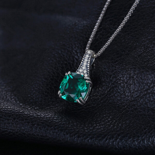 Square Emerald Silver Pendant - IDiamond