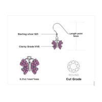 Butterfly Ruby Silver Earrings - IDiamond