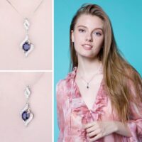 Oval Sapphire Silver Pendant - IDiamond