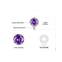 Round Sapphire Silver Earrings - IDiamond