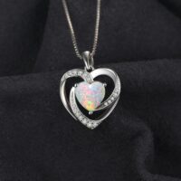 Heart Opal Silver Necklace - IDiamond