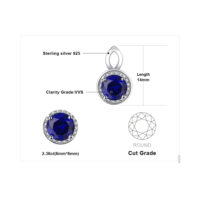 Round Sapphire Silver Earrings - IDiamond