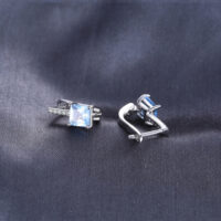 Square Topaz Silver Earrings - IDiamond