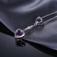 Heart Sapphire Silver Pendant - IDiamond