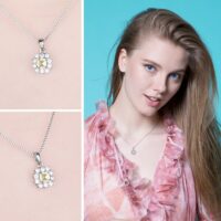 Square Quartz Silver Pendant - IDiamond