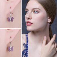 Butterfly Ruby Silver Earrings - IDiamond