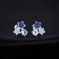 Star Topaz Spinel Silver Earrings - IDiamond