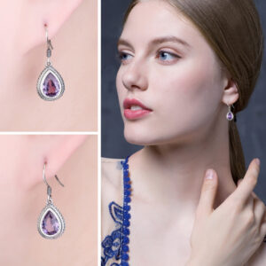 Drop Sapphire Silver Earrings - IDiamond