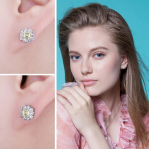 Square Quartz Silver Earrings - IDiamond