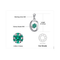 Oval Emerald Silver Pendant - IDiamond