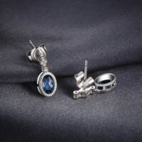 Oval Topaz Silver Earrings - IDiamond
