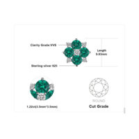 Quatrefoil Emerald Silver Earrings - IDiamond