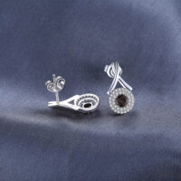 Round Quartz Silver Earrings - IDiamond