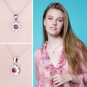 Flower Ruby Silver Pendant - IDiamond