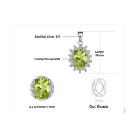 Oval Peridot Silver Pendant - IDiamond