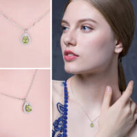 Drop Peridot Silver Necklace - IDiamond