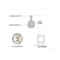 Square Quartz Silver Pendant - IDiamond