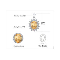 Oval Citrine Silver Pendant - IDiamond