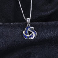 Round Spinel Silver Pendant - IDiamond