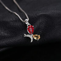 Drop Garnet Citrine Silver Pendant - IDiamond