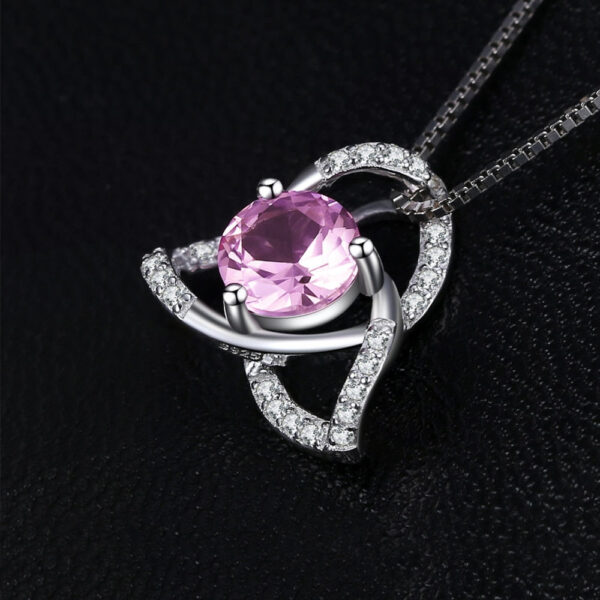 Round Sapphire Silver Necklace - IDiamond