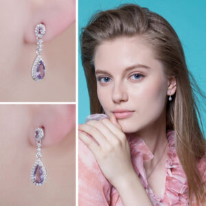 Drop Sapphire Silver Earrings - IDiamond