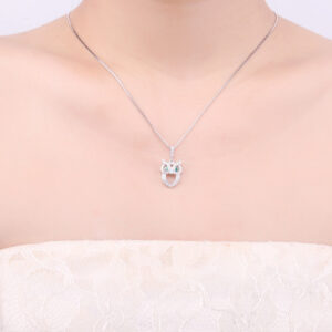 Owl Emerald Silver Pendant - IDiamond