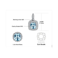 Square Topaz Silver Pendant - IDiamond