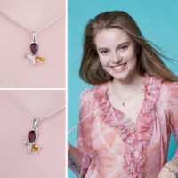 Drop Garnet Citrine Silver Pendant - IDiamond