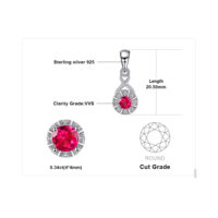 Round Ruby Silver Pendant - IDiamond