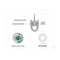 Owl Emerald Silver Pendant - IDiamond