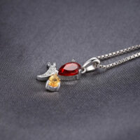 Drop Garnet Citrine Silver Pendant - IDiamond