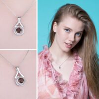Round Quartz Silver Pendant - IDiamond