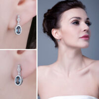 Oval Topaz Silver Earrings - IDiamond
