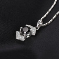 Round Spinel Silver Pendant - IDiamond