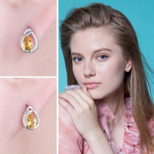 Drop Sapphire Silver Earrings - IDiamond