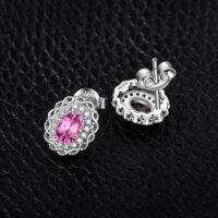 Oval Topaz Silver Earrings - IDiamond