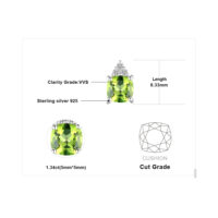 Square Peridot Silver Earring - IDiamond