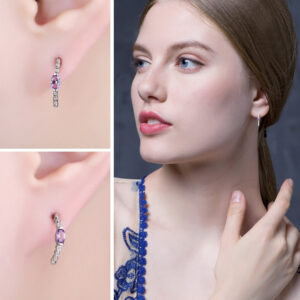 Oval Sapphire Silver Earrings - IDiamond