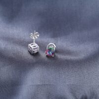 Round Quartz Silver Earrings - IDiamond