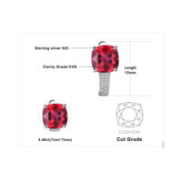 Square Ruby Silver Earrings - IDiamond