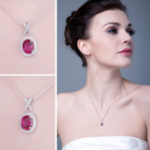 Oval Sapphire Silver Pendant - IDiamond