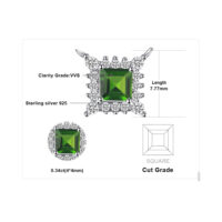 Square Diopside Silver Necklace - IDiamond