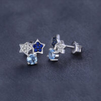 Star Topaz Spinel Silver Earrings - IDiamond
