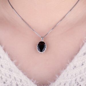 Oval Quartz Silver Pendant - IDiamond