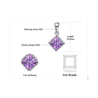 Square Sapphires Silver Pendant - IDiamond