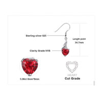 Heart Ruby Silver Earrings - IDiamond