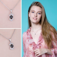 Round Spinel Silver Pendant - IDiamond